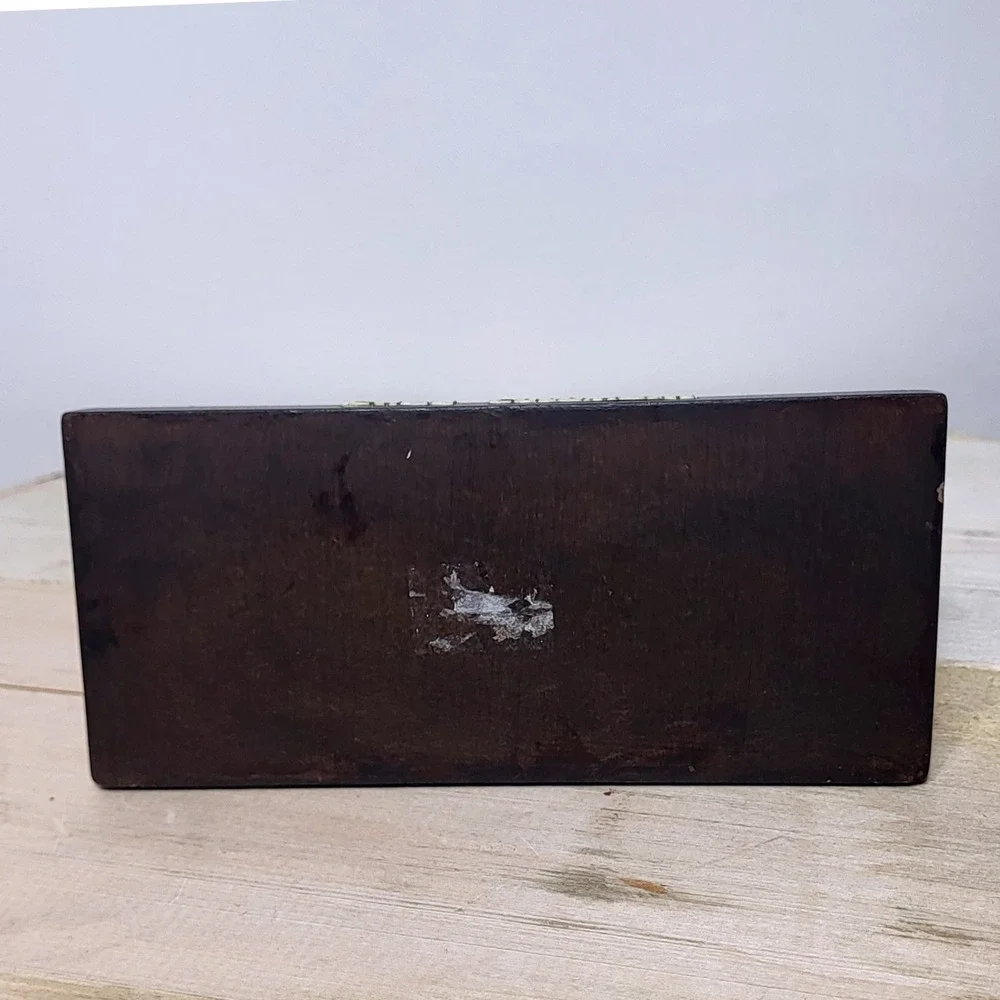 Vintage Cali Colombia Straw Art Napkin Holder Handmade Wood Marquetry Souvenir